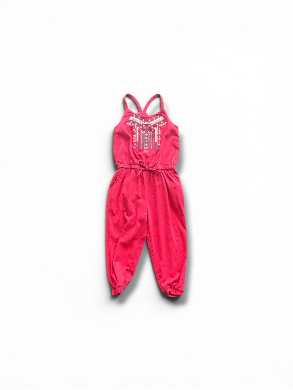 Ruum Toddler Girl Red Embroidered Jumpsuit Size 2T